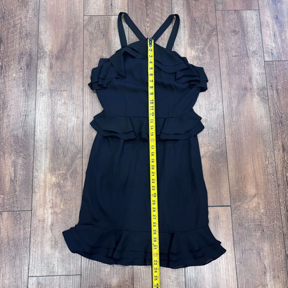 NWT Gianni Bini Sophie Dress Black Halter Ruffle Women's Size 6 - 7171M500 $129 - Picture 6 of 12